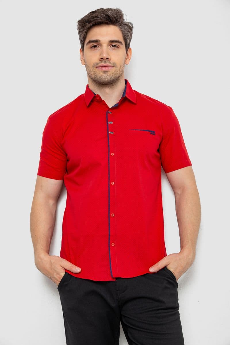 Сорочка чоловіча з принтом, колір червоний, 214R7016 - зображення 1