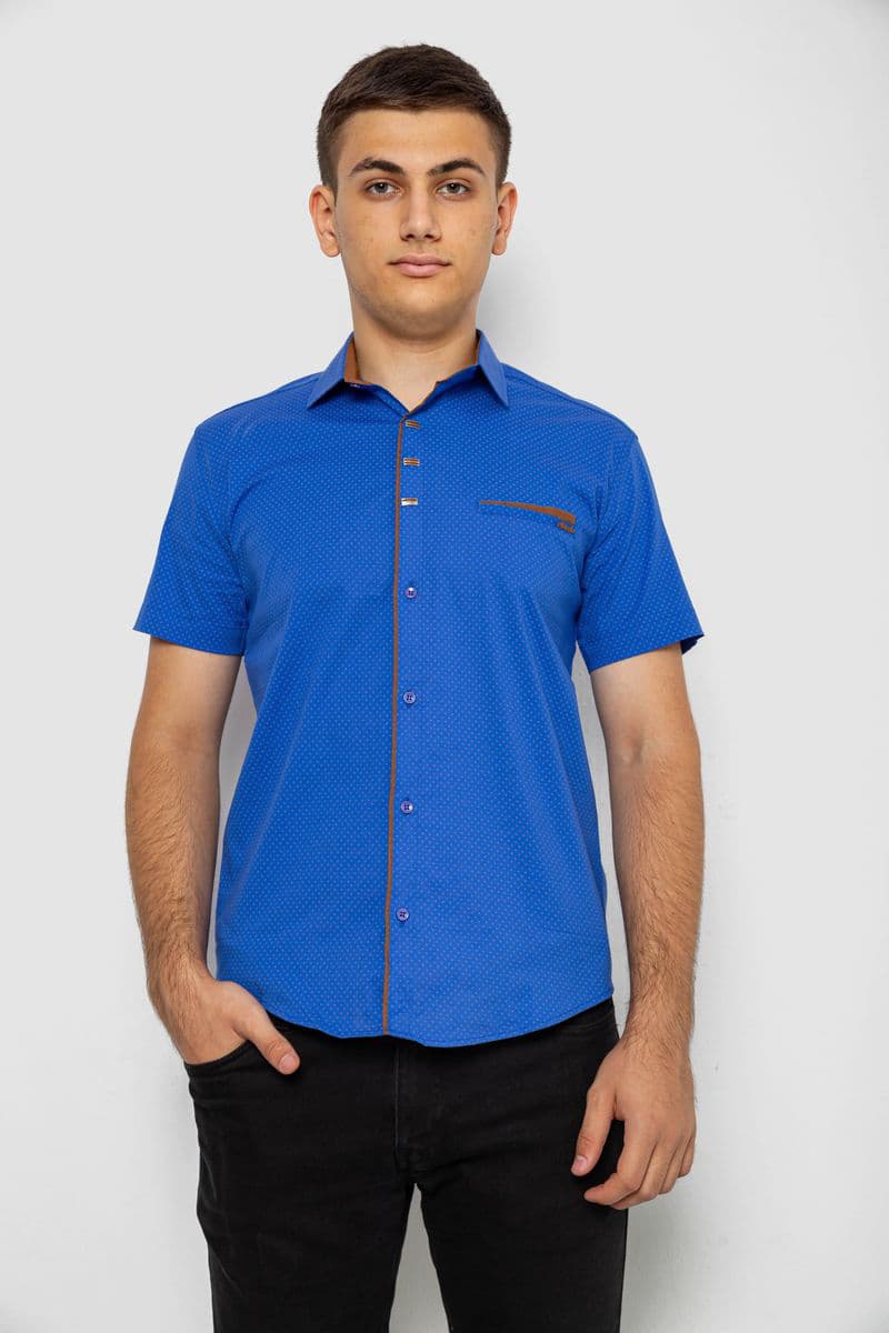 Сорочка чоловіча з принтом, колір електрик, 214R7016 - зображення 1