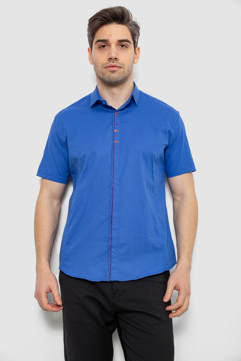 Сорочка чоловіча з принтом, колір синій, 214R7026 - зображення 1