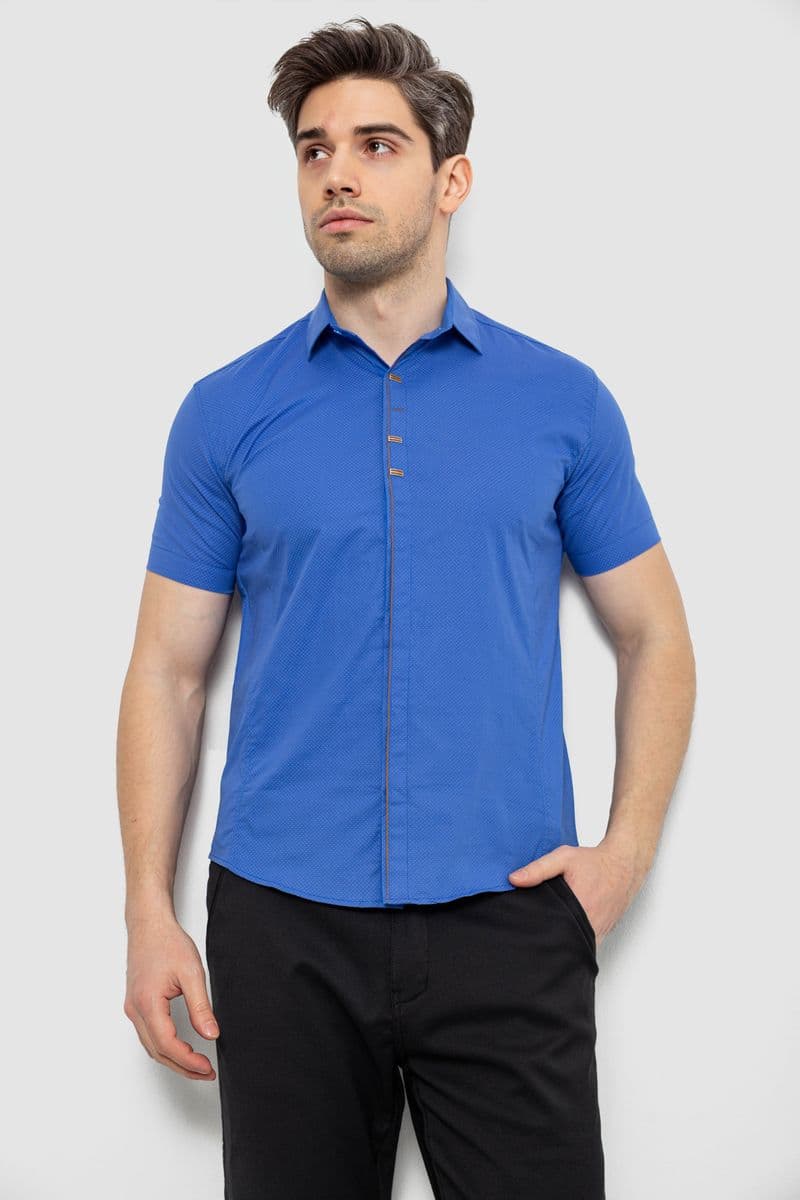 Сорочка чоловіча з принтом, колір електрик, 214R7026 - зображення 1