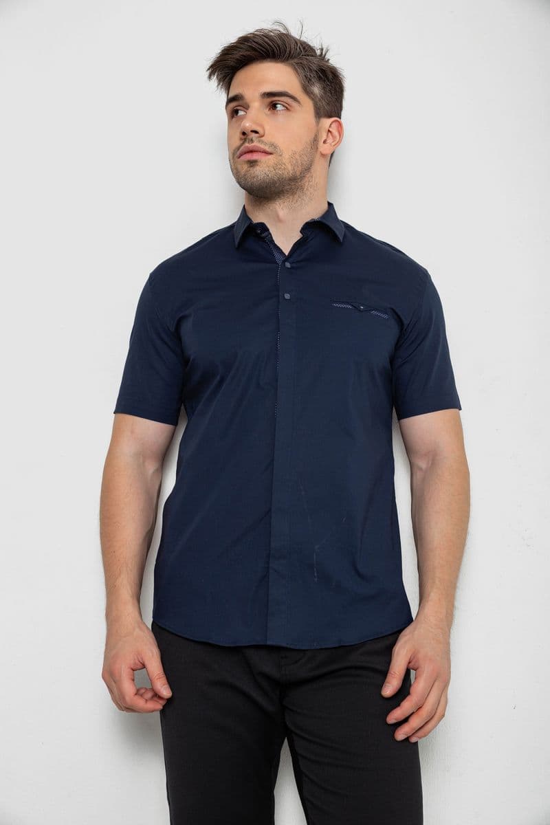 Сорочка чоловіча класична, колір темно-синій, 214R7116 - зображення 1