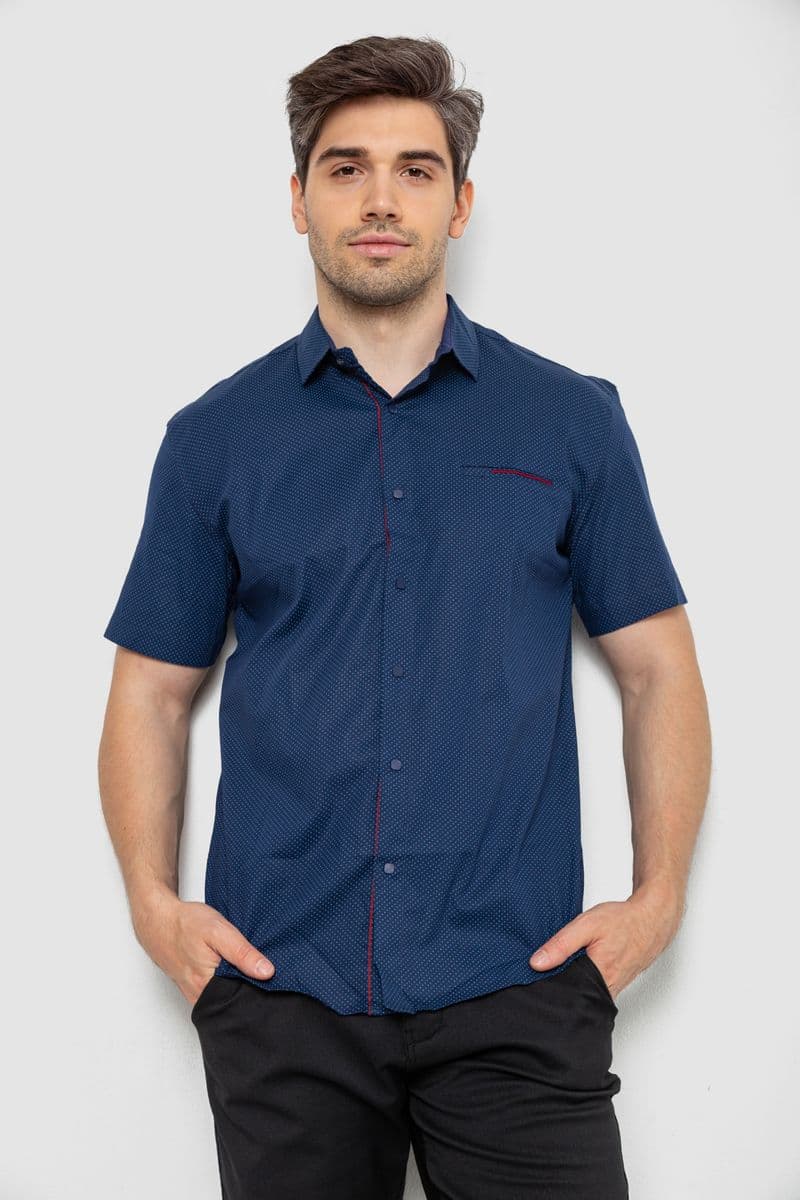 Сорочка чоловіча з принтом, колір синій, 214R7128 - зображення 1
