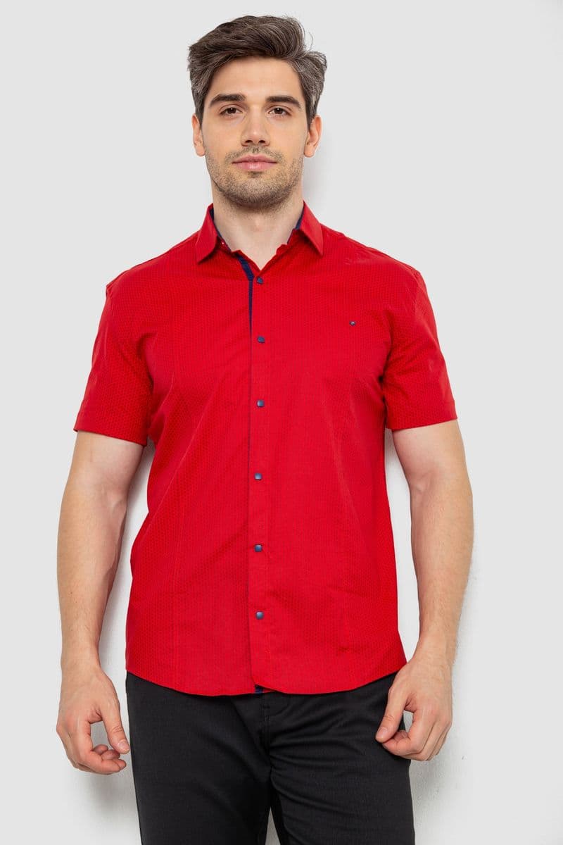 Сорочка чоловіча з принтом, колір червоний, 214R7129 - зображення 1