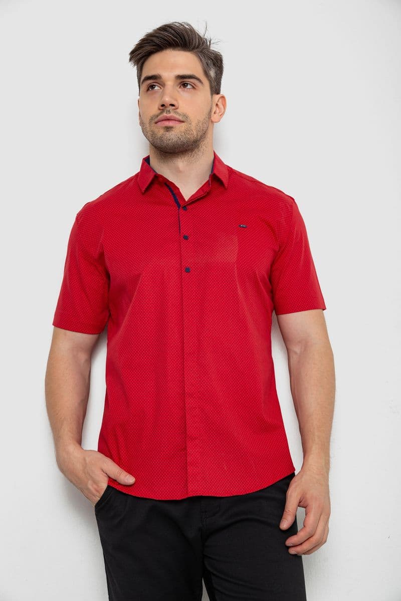 Сорочка чоловіча з принтом, колір червоний, 214R7142 - зображення 1