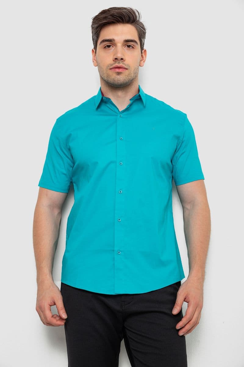 Сорочка чоловіча, колір бірюзовий, 214R7327 - зображення 1