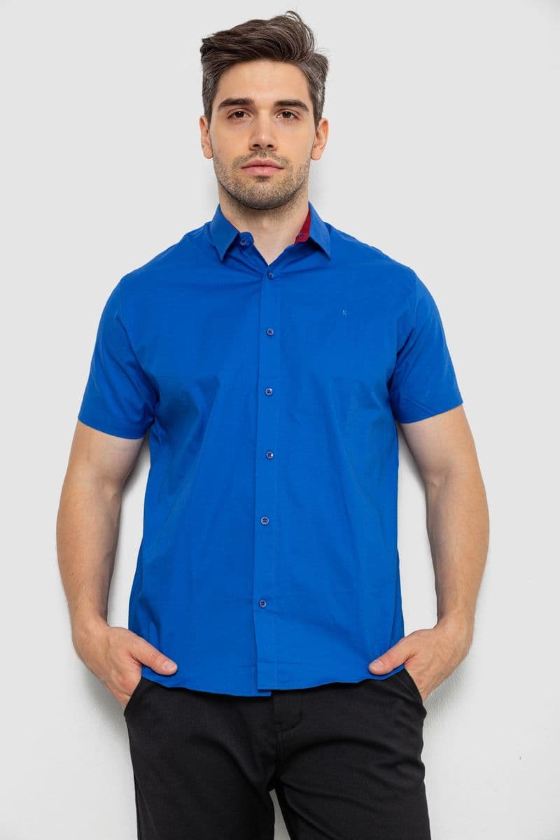 Сорочка чоловіча однотонна, колір електрик, 214R7327-2 - зображення 1