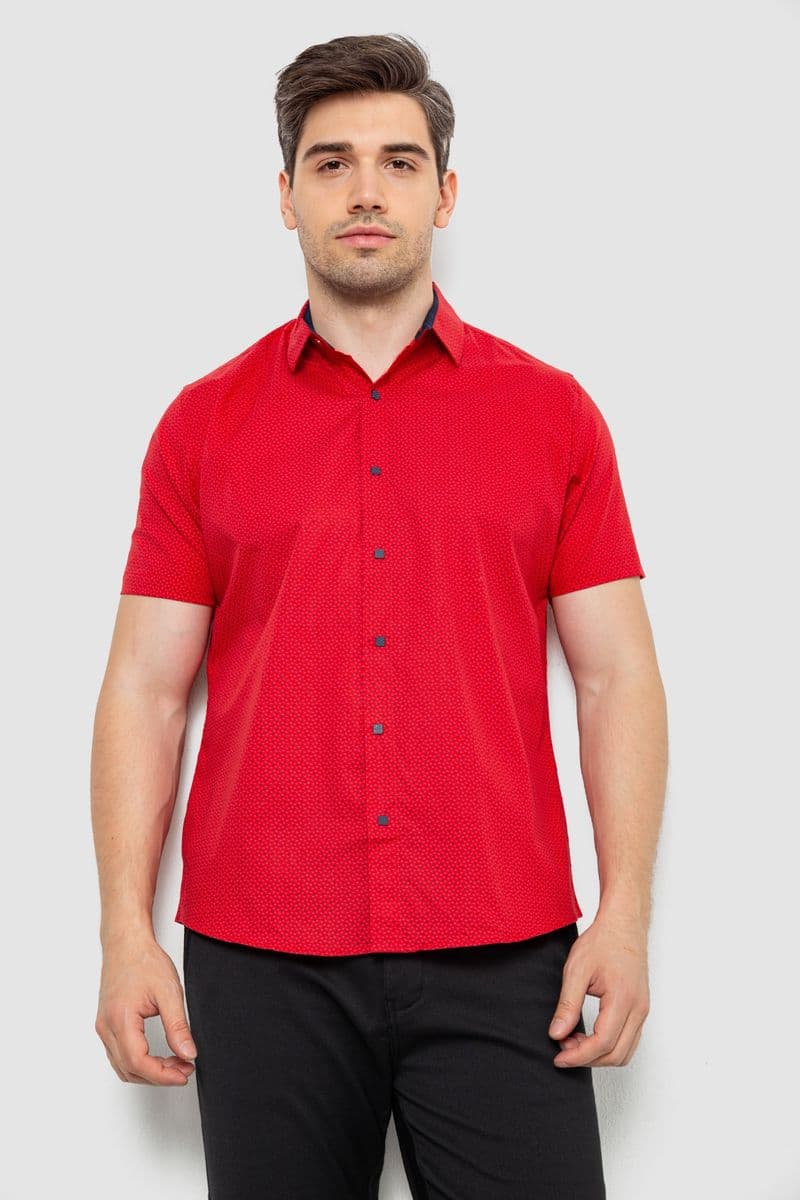Сорочка чоловіча з принтом, колір червоний, 214R7338 - зображення 1