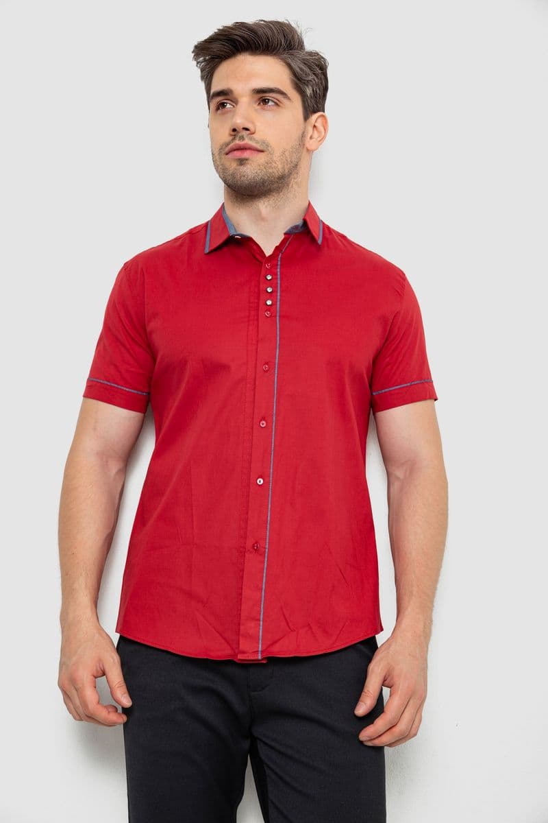 Сорочка чоловіча, колір бордовий, 214R7420 - зображення 1