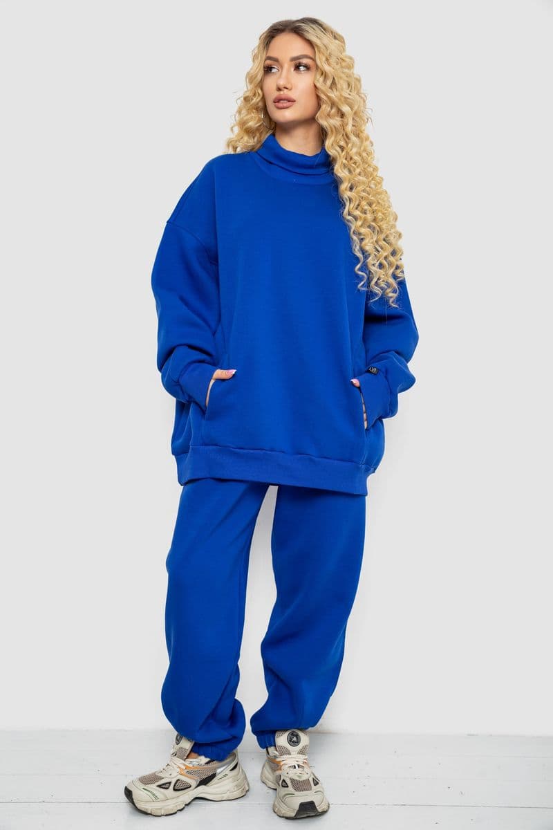 Спортивний костюм жіночий на флісі, колір електрик, 102R7723 - зображення 1