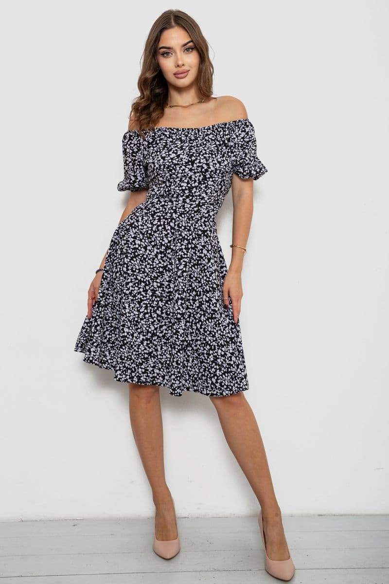 Сукня софт з принтом, колір чорно-білий, 230R1010-5 - зображення 1