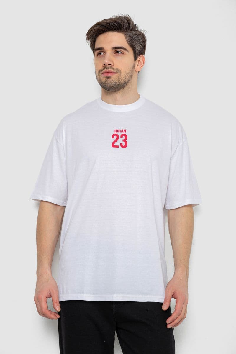 Футболка чоловіча з принтом, колір білий, 244R7024 - зображення 1