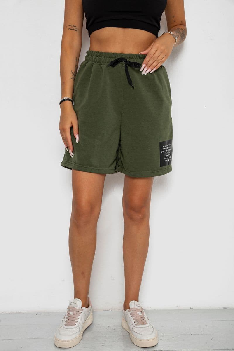 Шорти жіночі з принтом, колір хакі, 238R131 - зображення 1