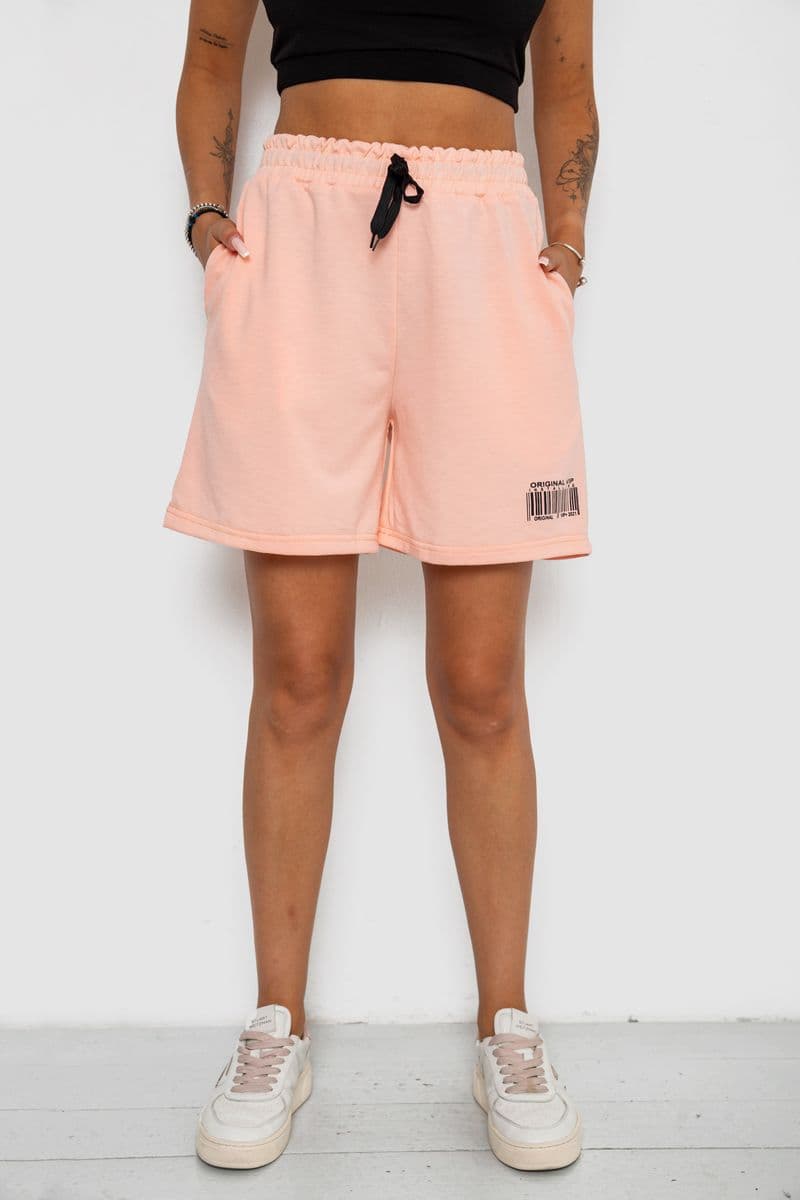 Шорти жіночі з принтом, колір персиковий, 238R132 - зображення 1