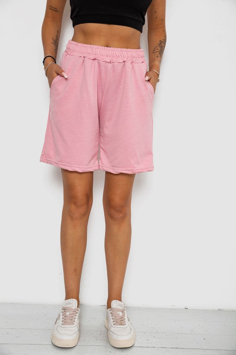 Шорти жіночі однотонні, колір пудровий, 238R57820 - зображення 1