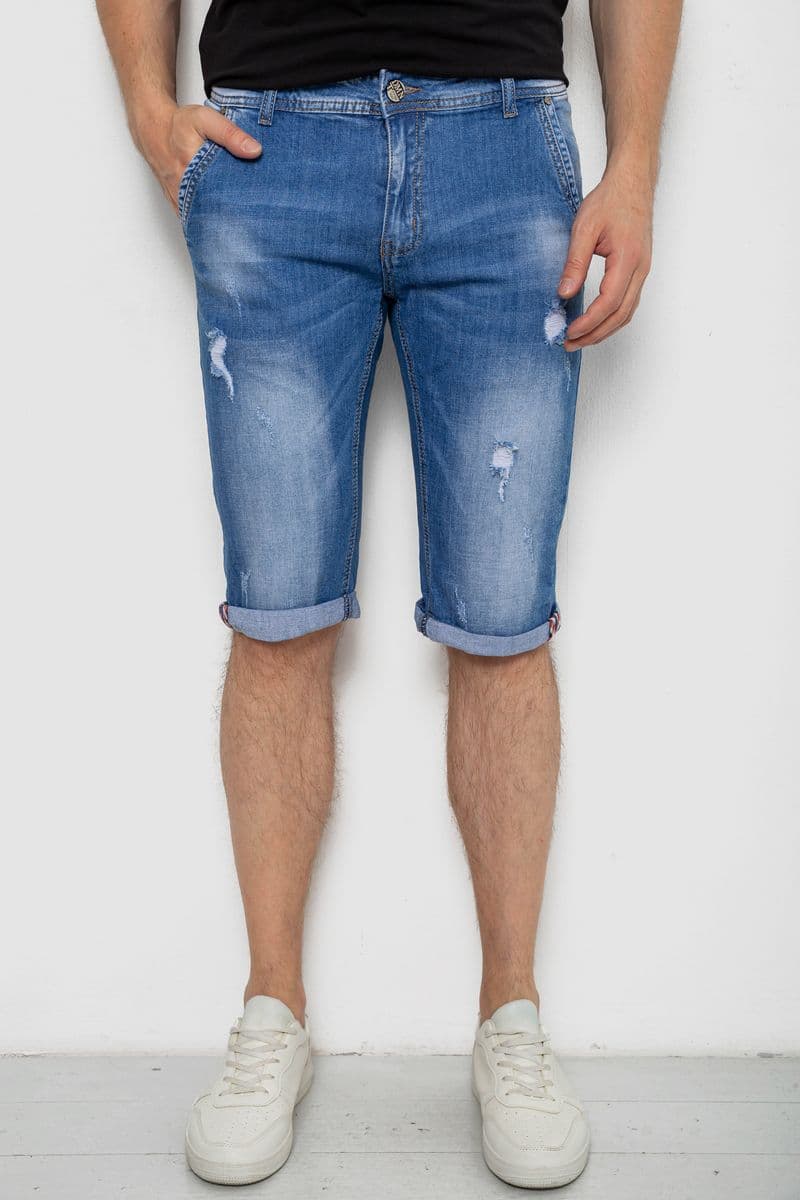 Шорти чоловічі джинсові, колір синій, 244RLS22-0216 - зображення 1