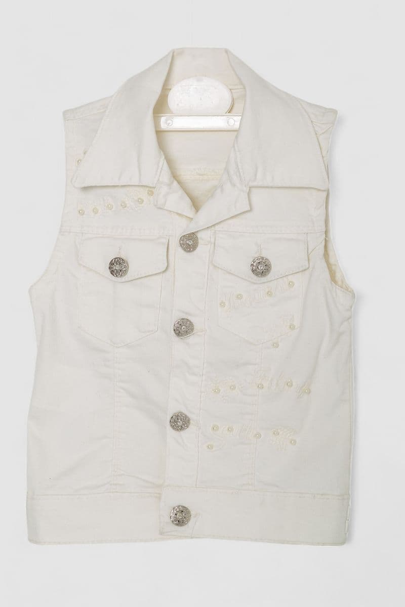 Жилетка дитяча для дівчаток, колір молочний, 247R10029 - зображення 1