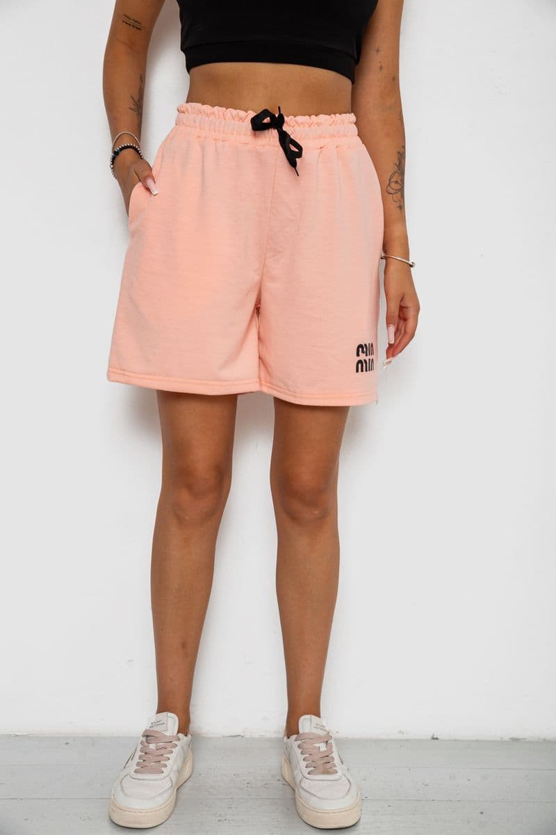 Шорти жіночі з принтом, колір персиковий, 238R120 - зображення 1