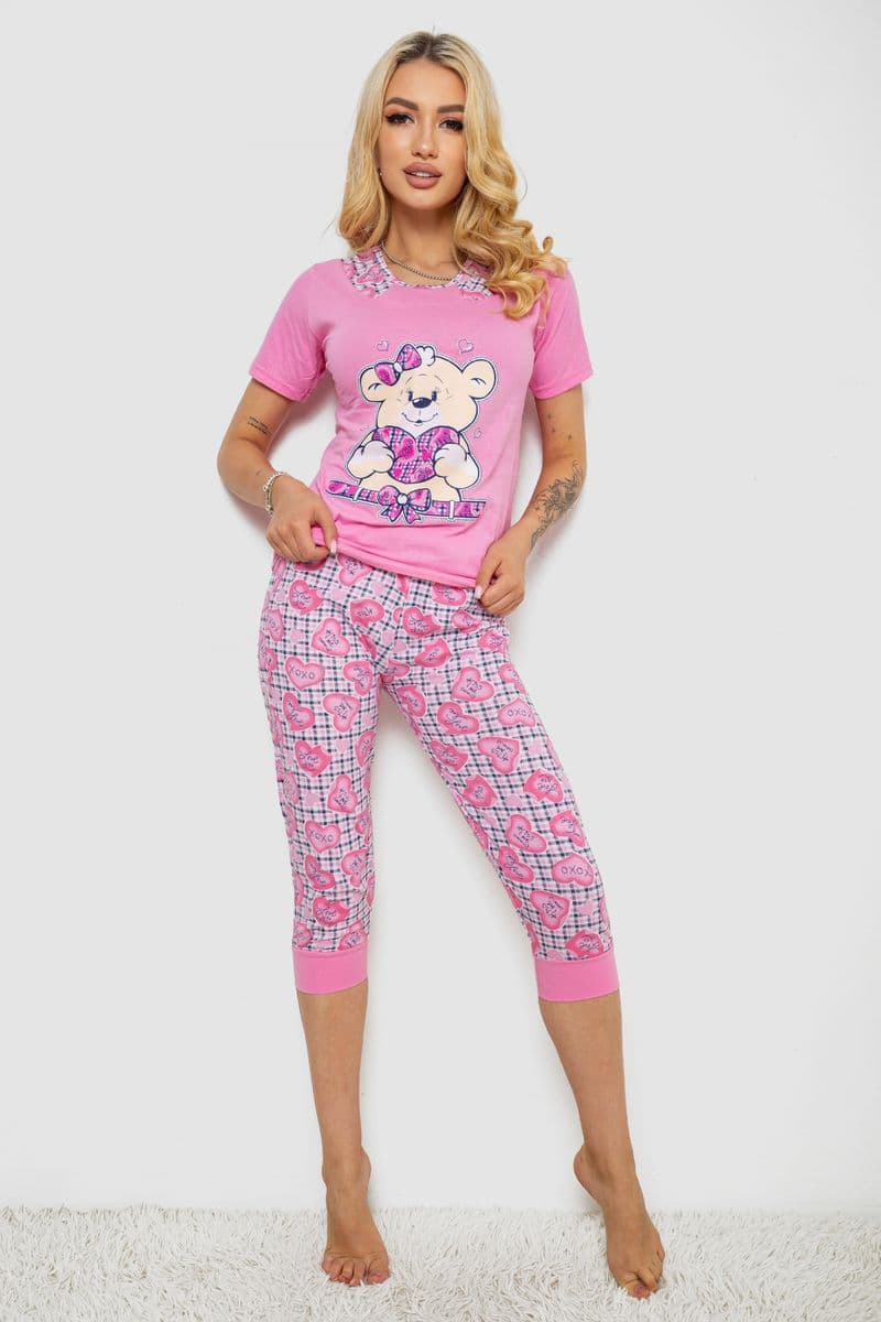 Піжама жіноча, колір рожевий, 243R03675 - зображення 1